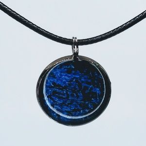Acrylic Painting Resin Pendant Necklace